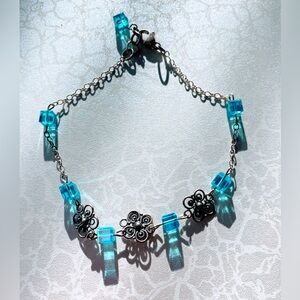 Elegant Silver and Blue Bracelet
